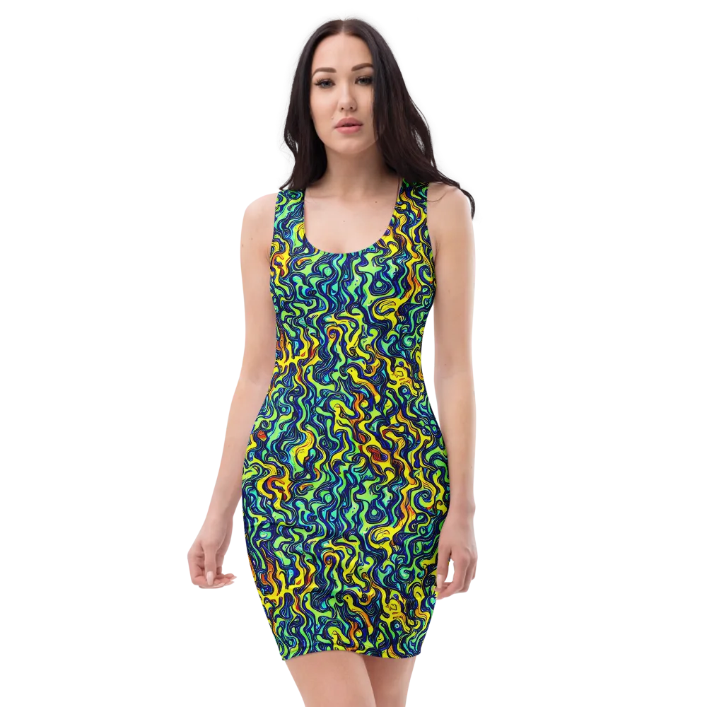 Electric Eel on Bodycon Dress — Front