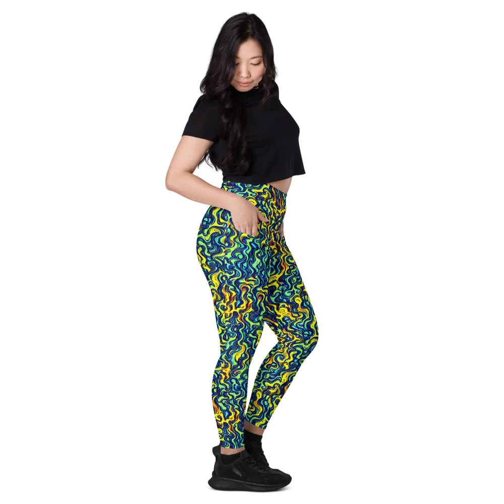 Electric Eel on Leggings with Pockets — Right