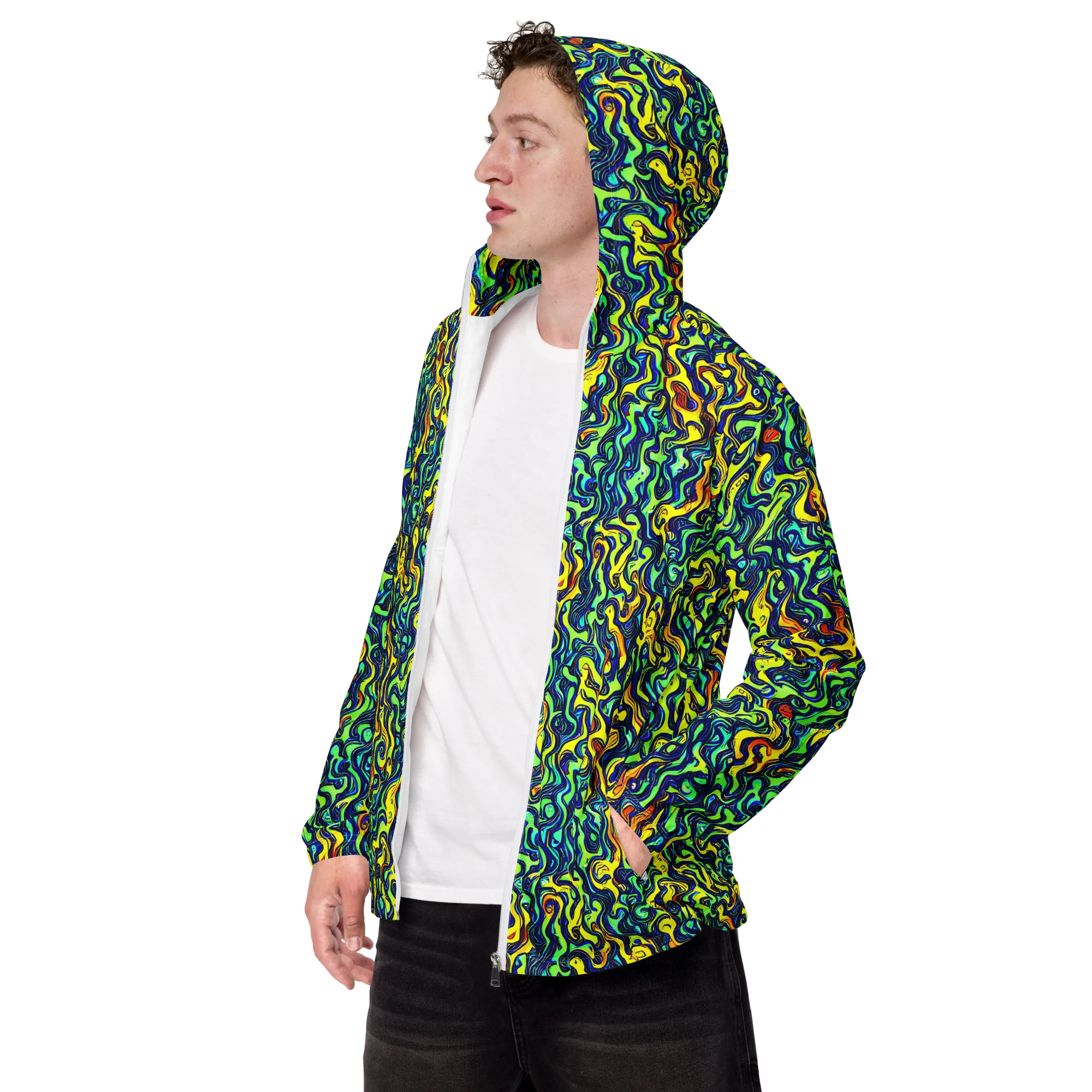 Electric Eel on Men's Windbreaker — Left Front