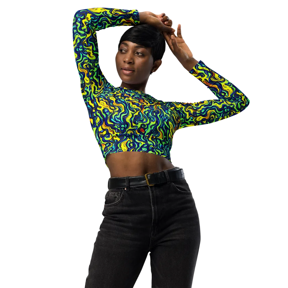 Electric Eel on Long Sleeve Crop Top — Front