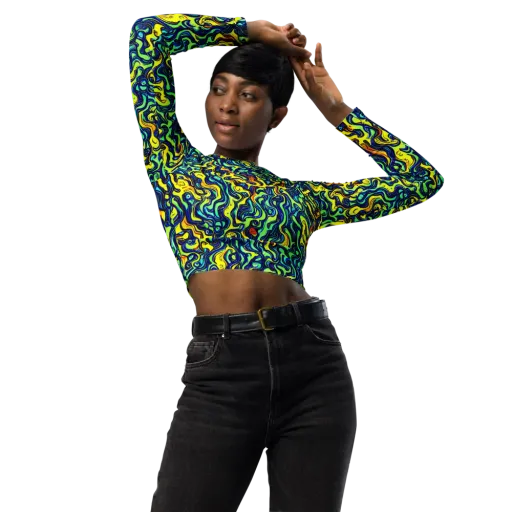 Electric Eel on a Long Sleeve Crop Top