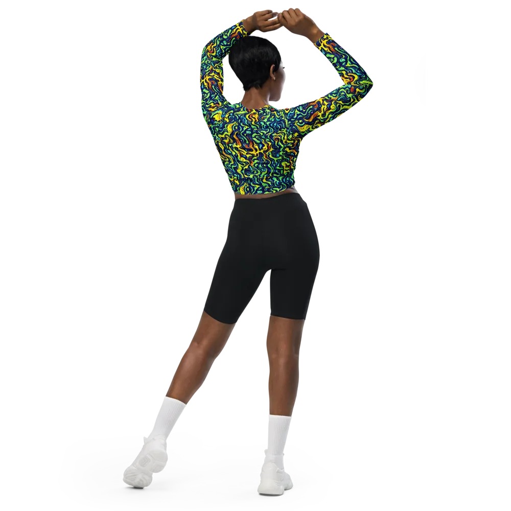 Electric Eel on Long Sleeve Crop Top — Back
