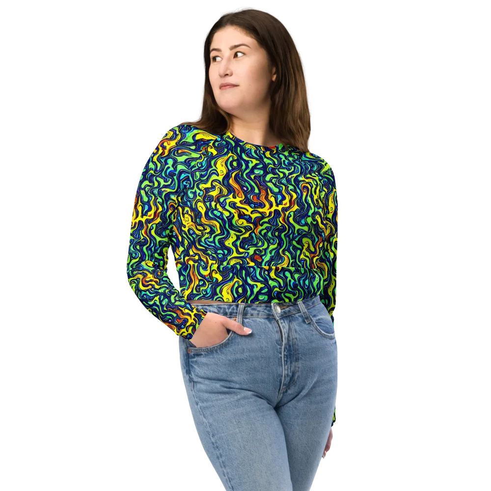 Electric Eel on Long Sleeve Crop Top — Front