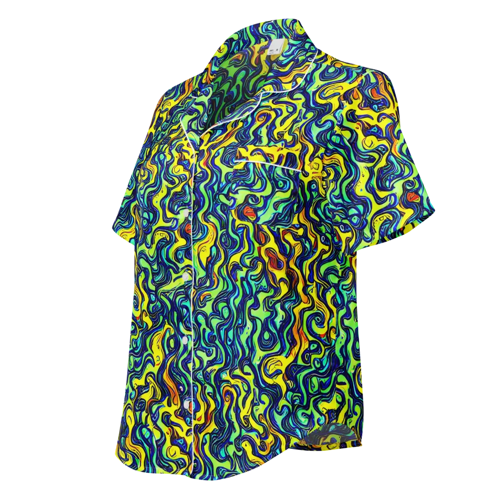 Electric Eel on Women's Short Sleeve Pajama Top — Left Front