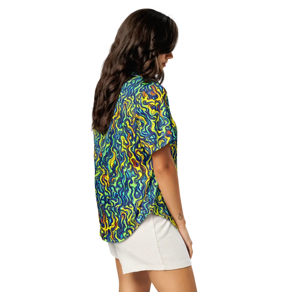 Electric Eel on Women's Short Sleeve Pajama Top — Right Back