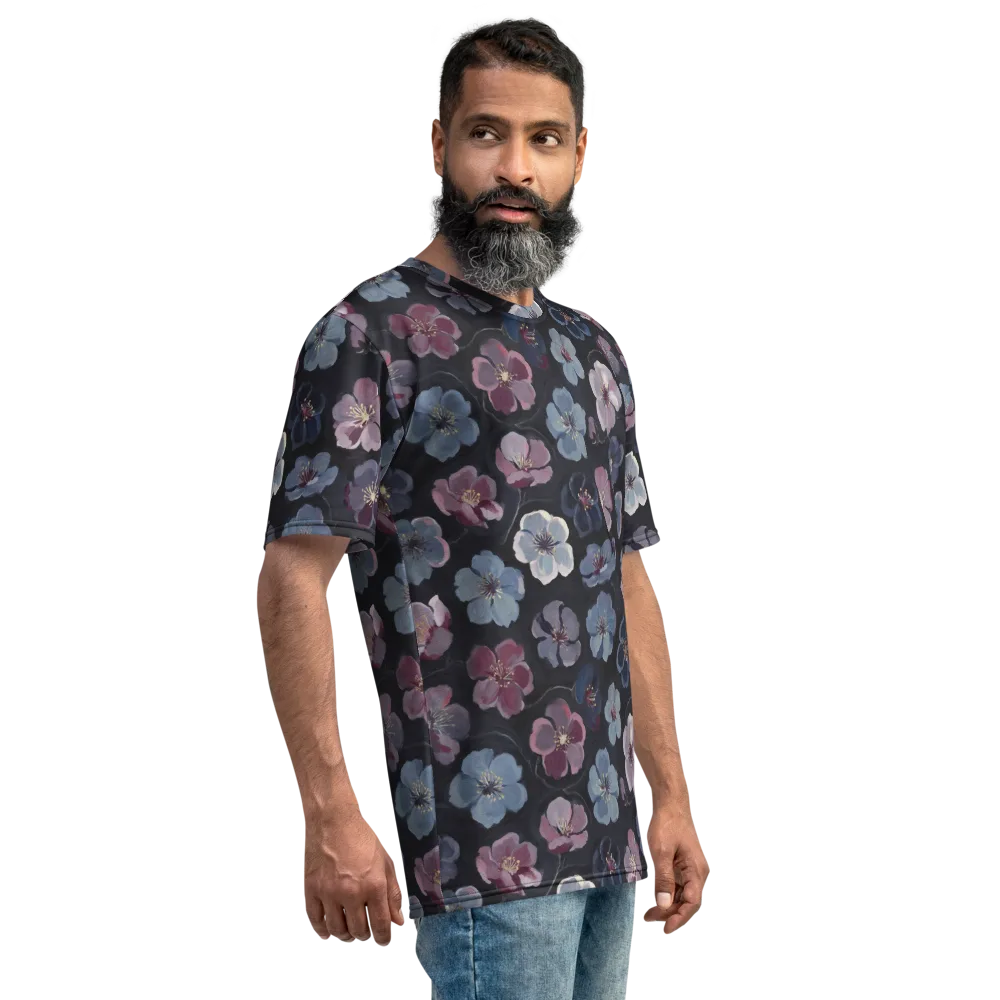 Dusky Florals on Men's Crew Neck T-Shirt — Right