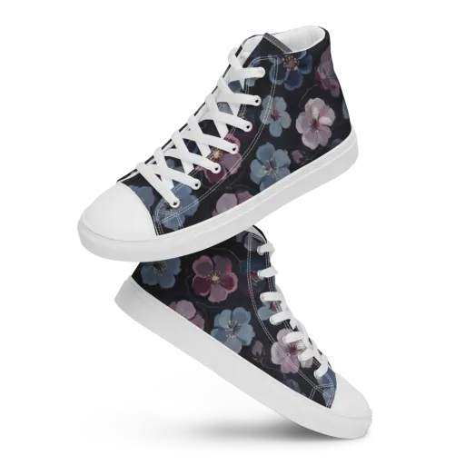 Dusky Florals on a Men's High Top Canvas Shoes