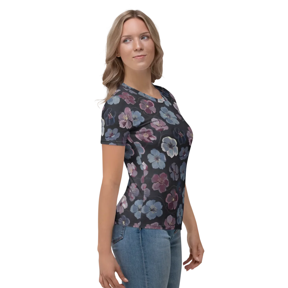 Dusky Florals on Women's Crew Neck T-Shirt — Right