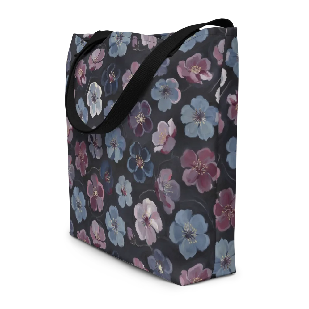 Dusky Florals on Large Tote Bag W/ Pocket — Front