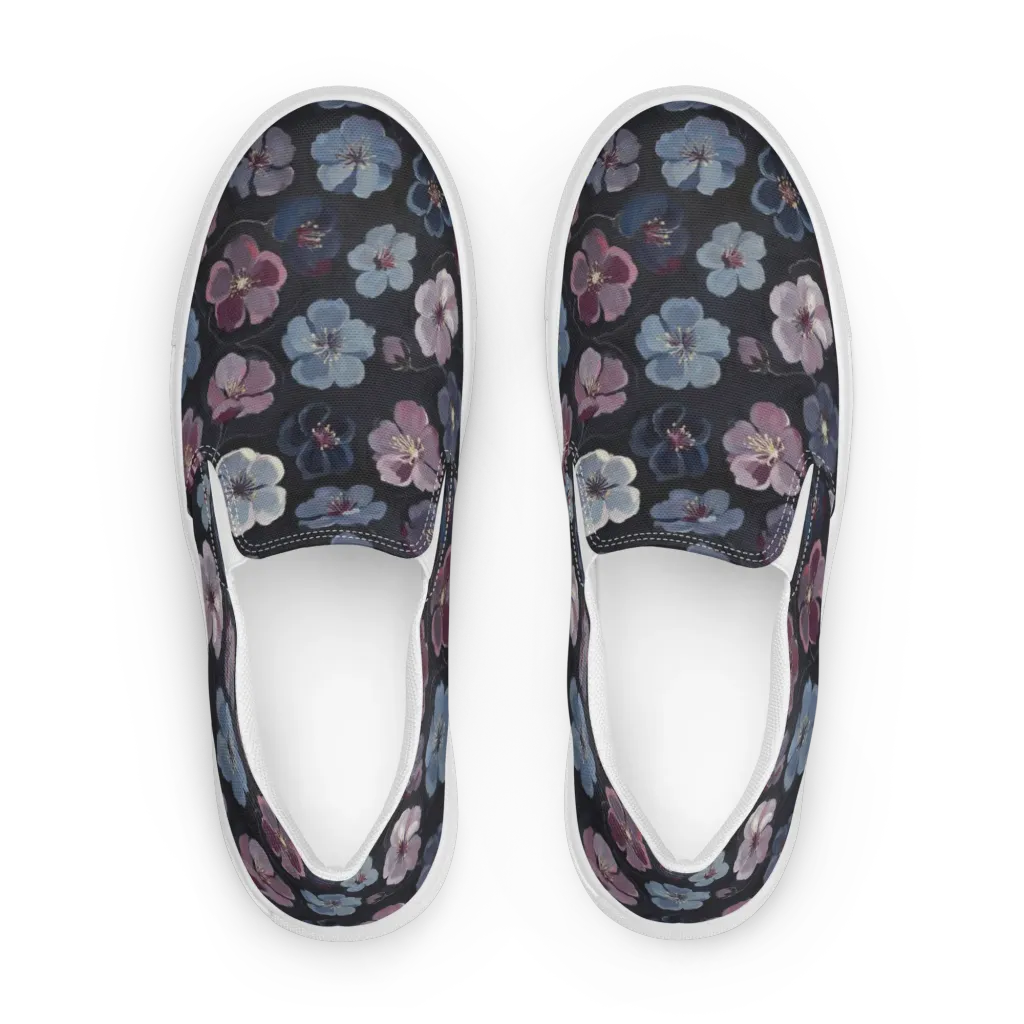 Dusky Florals on Women's Slip-On Canvas Shoes — Front
