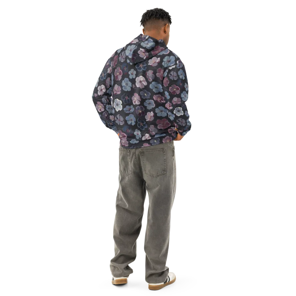 Dusky Florals on Cotton Hoodie — Back