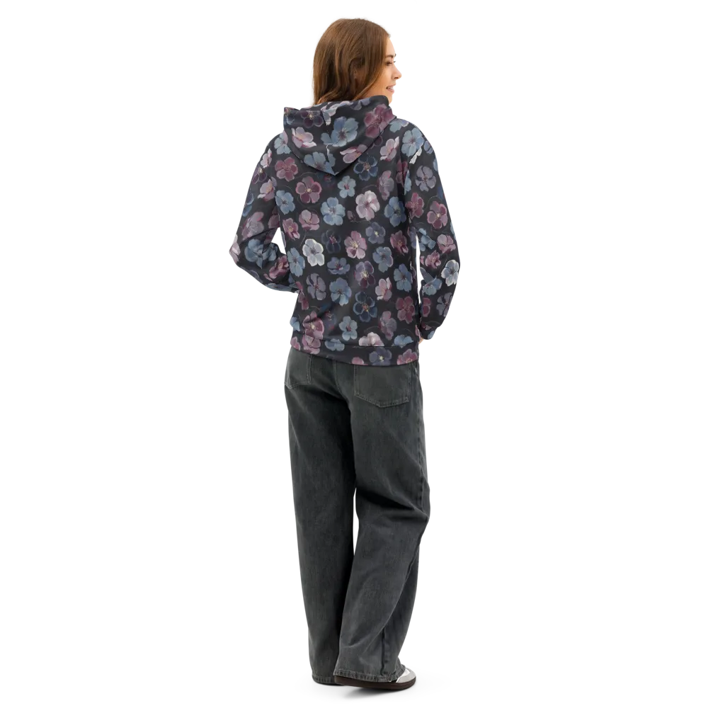 Dusky Florals on Cotton Hoodie — Back
