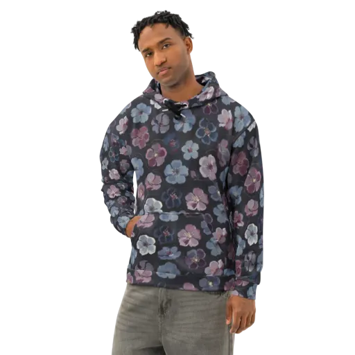 Dusky Florals on a Cotton Hoodie