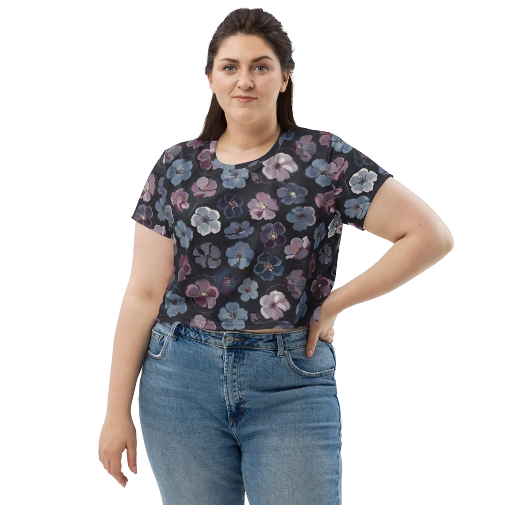 Dusky Florals on Crop Tee — Front
