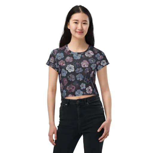 Dusky Florals on a Crop Tee