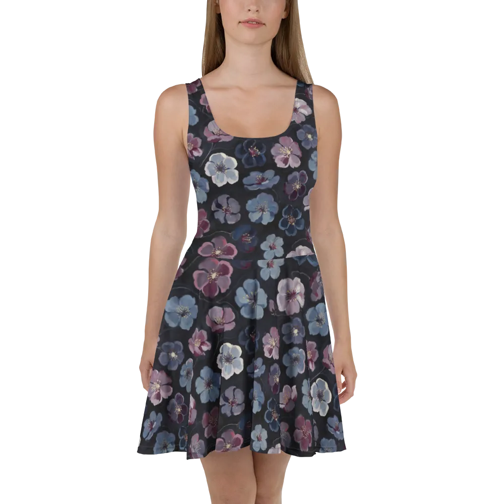 Dusky Florals on Skater Dress — Front