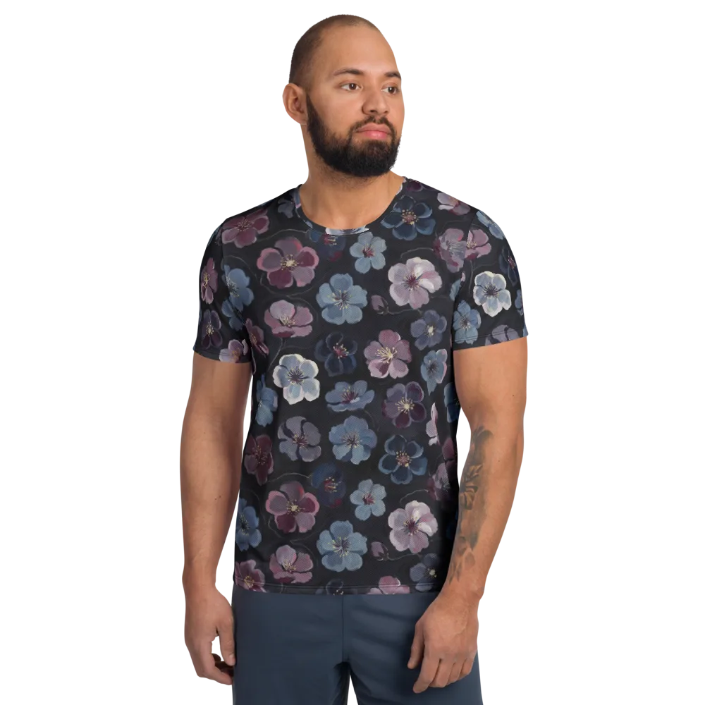 Dusky Florals on Men's Athletic T-Shirt — Front
