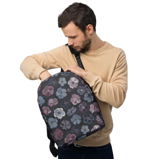 Dusky Florals on a Minimalist Backpack