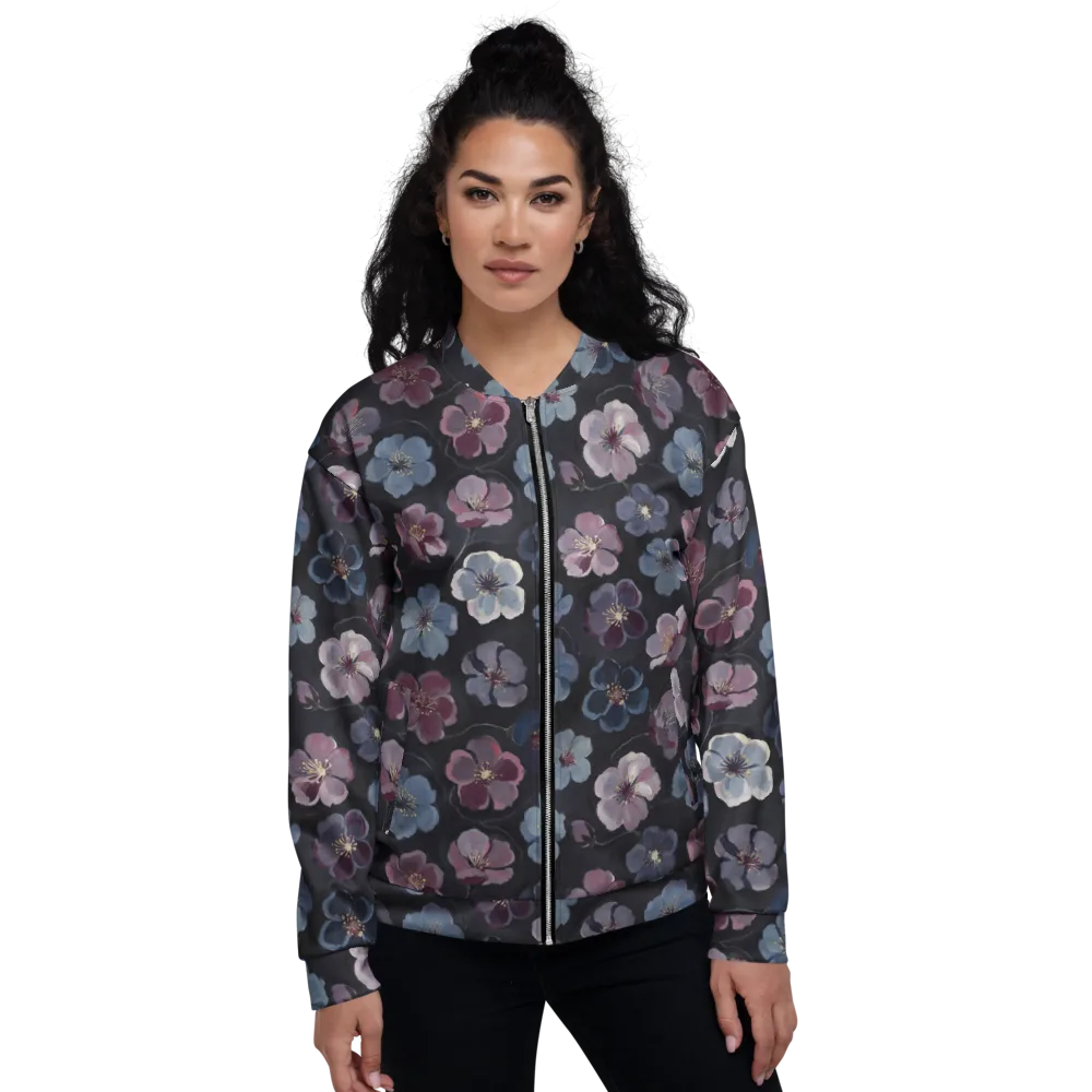 Dusky Florals on Bomber Jacket — Front