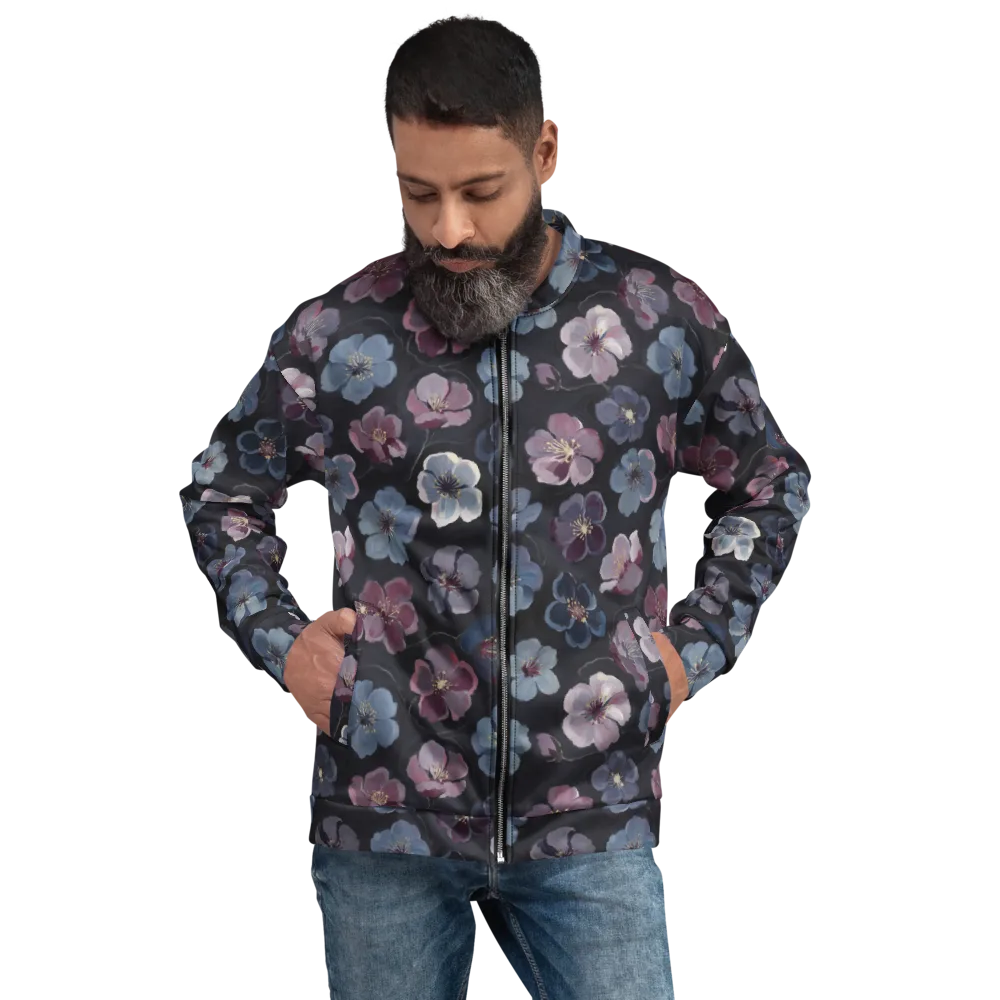Dusky Florals on Bomber Jacket — Front