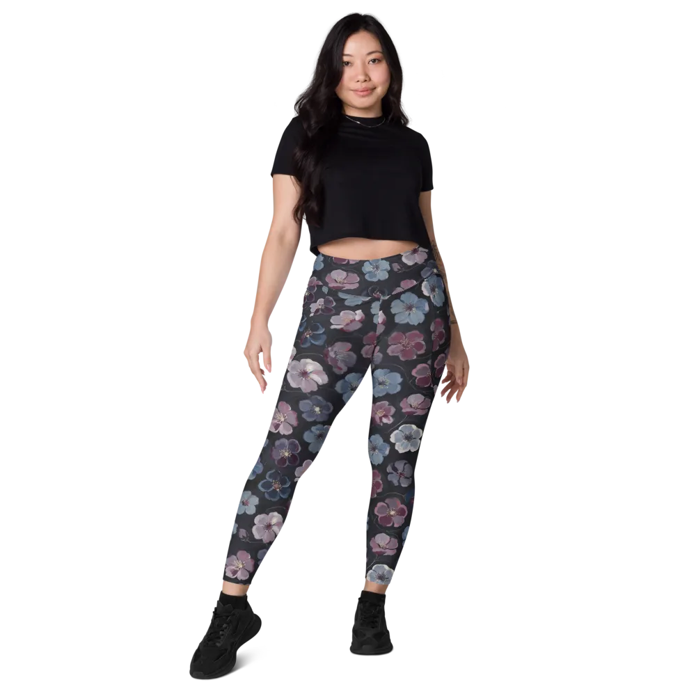 Dusky Florals on Leggings with Pockets — Front