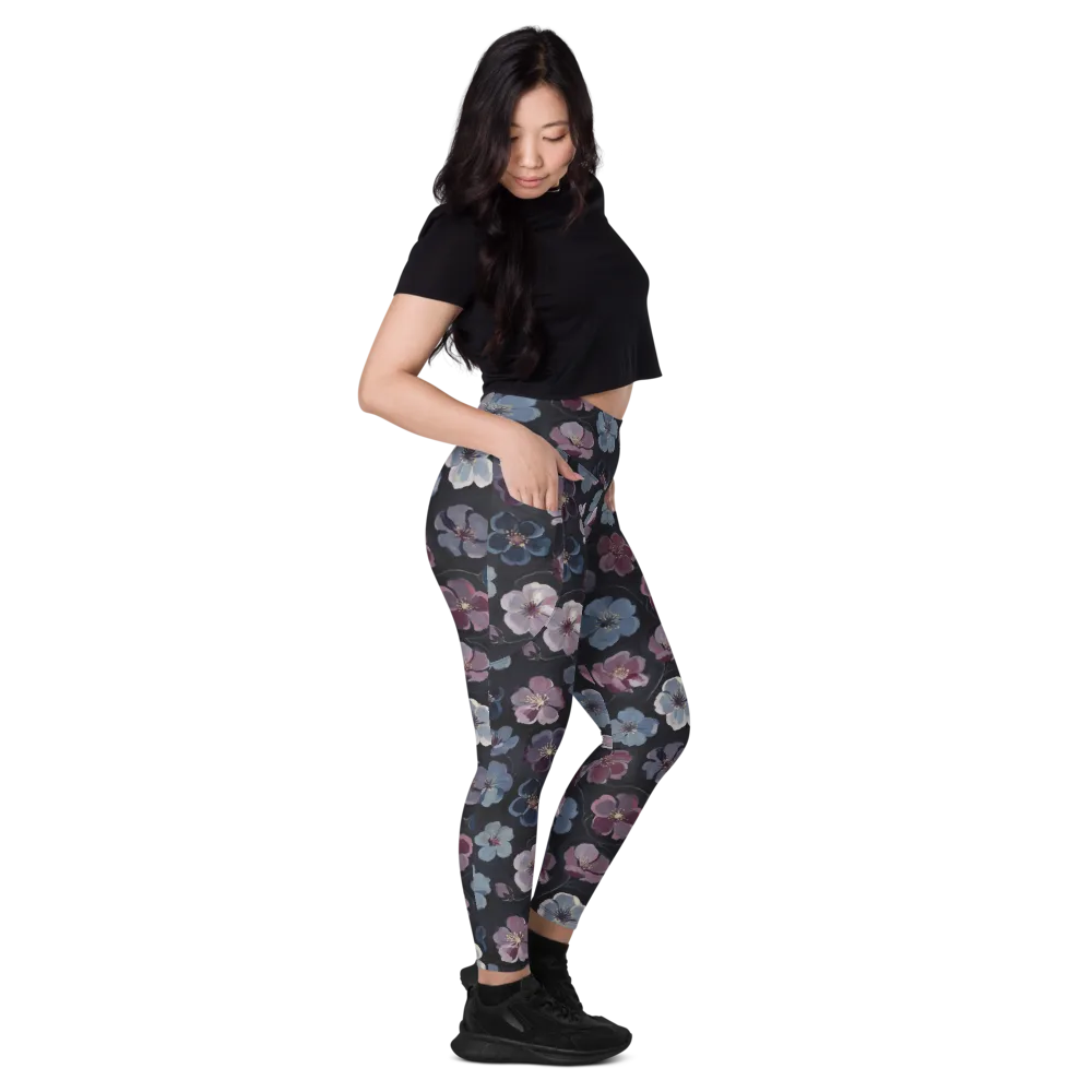 Dusky Florals on Leggings with Pockets — Right
