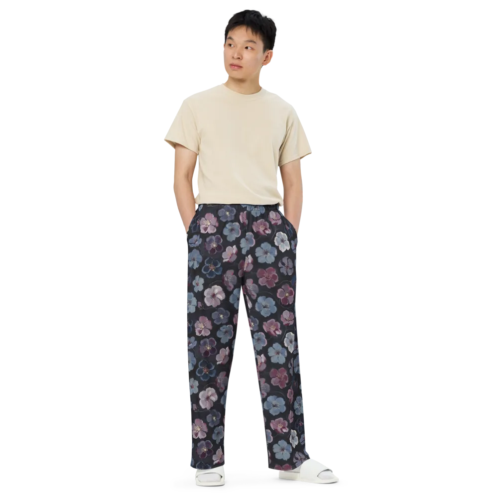 Dusky Florals on Wide-Leg Pants — Front