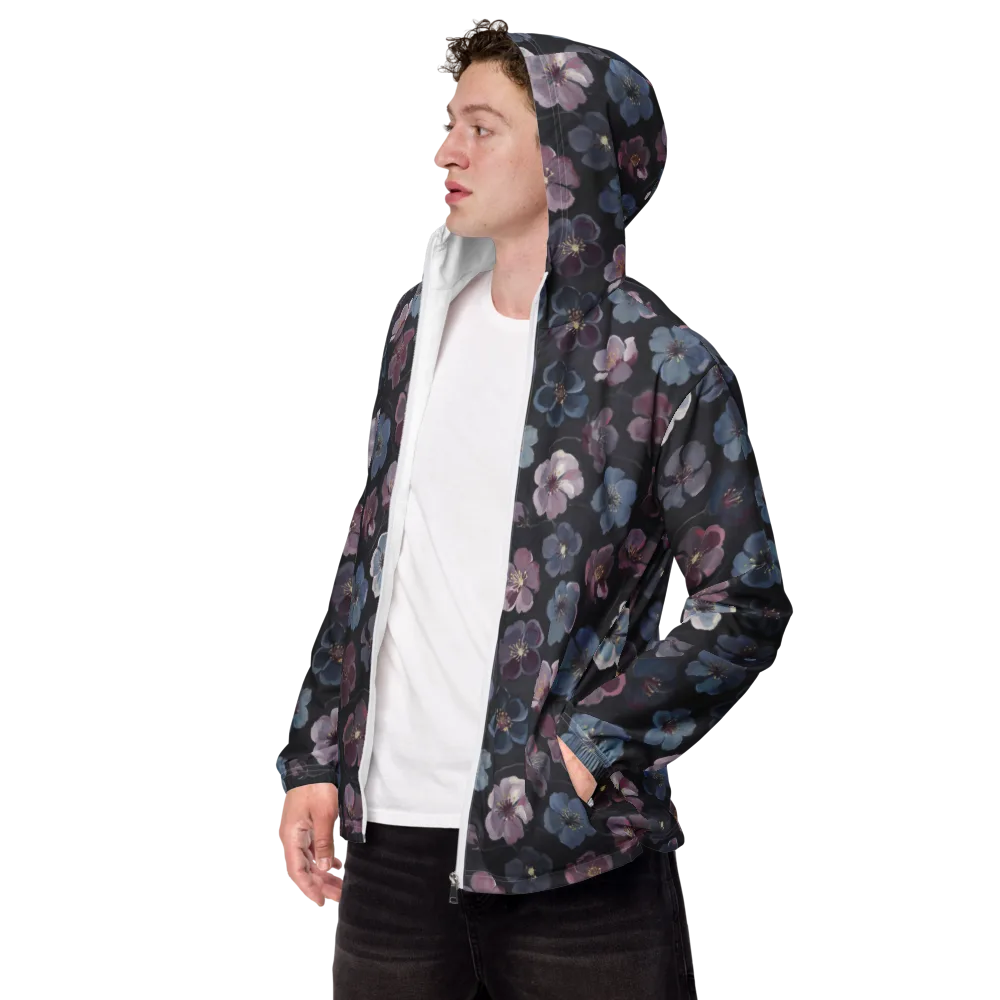 Dusky Florals on Men's Windbreaker — Left Front