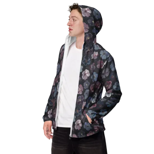 Dusky Florals on a Men's Windbreaker