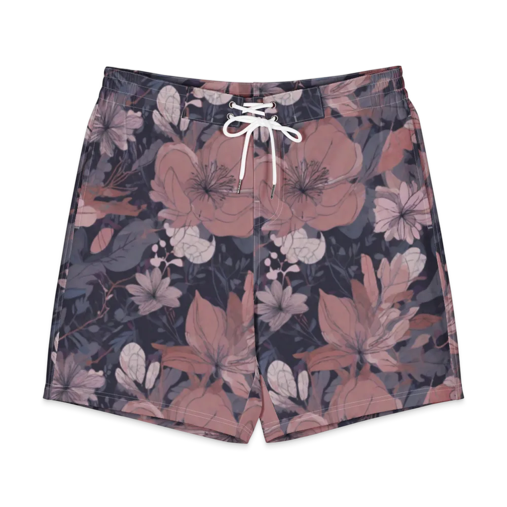 Moonlit Wildflower on Men's Board Shorts — Front