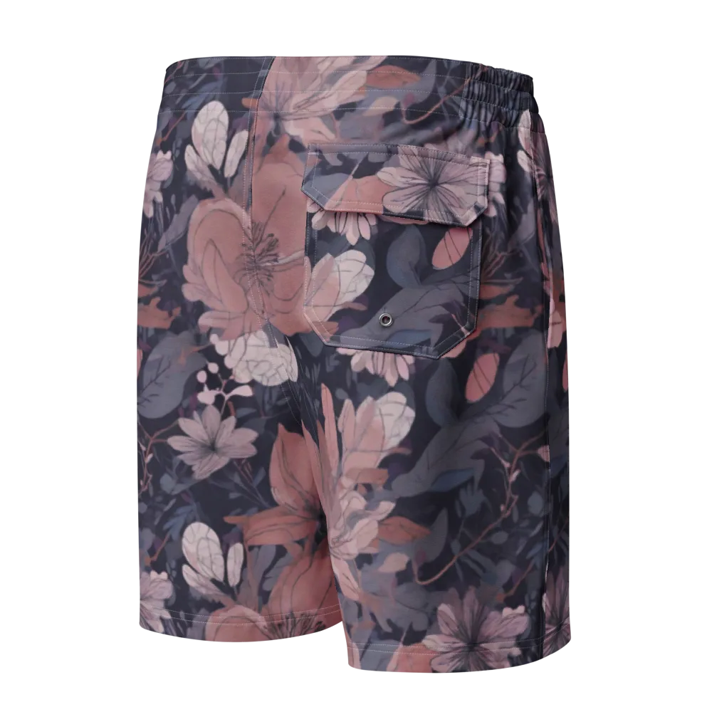 Moonlit Wildflower on Men's Board Shorts — Back