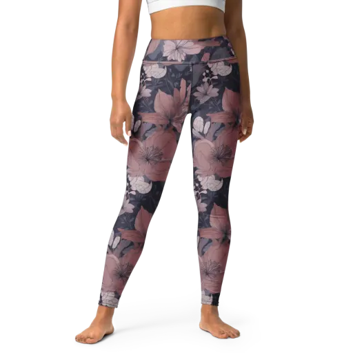 Moonlit Wildflower on a Yoga Leggings