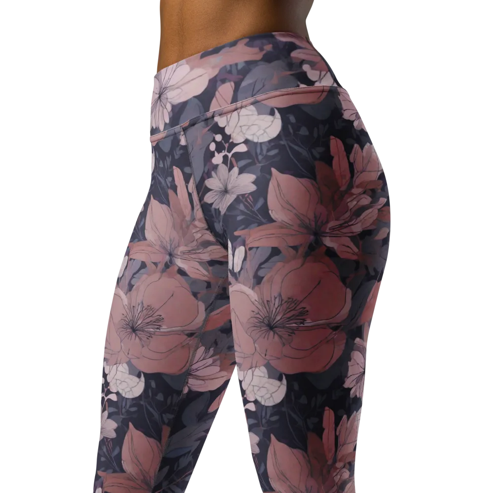 Moonlit Wildflower on Yoga Leggings — Left Front