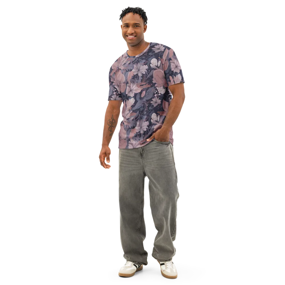 Moonlit Wildflower on Men's Cotton Crew Neck T-Shirt — Front