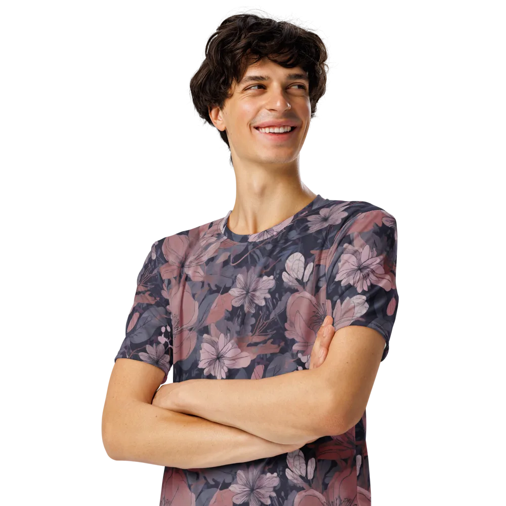 Moonlit Wildflower on Men's Crew Neck T-Shirt — Left Front