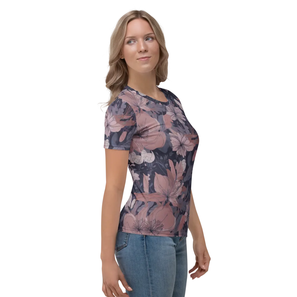 Moonlit Wildflower on Women's Crew Neck T-Shirt — Right