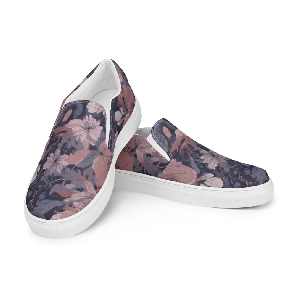 Moonlit Wildflower on Men's Slip-On Canvas Shoes — Left Front