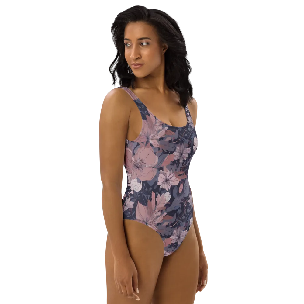 Moonlit Wildflower on One-Piece Swimsuit — Right