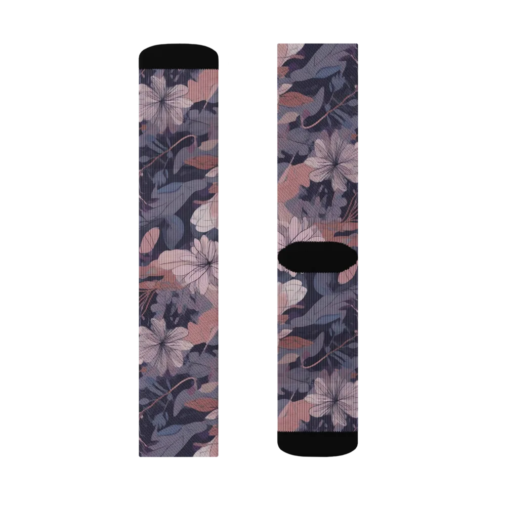 Moonlit Wildflower on Socks — Left Sock