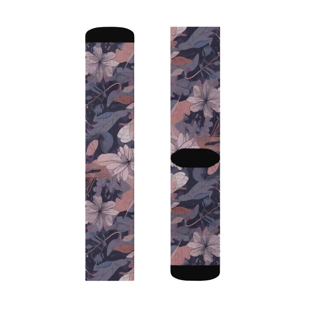 Moonlit Wildflower on Socks — Right Sock