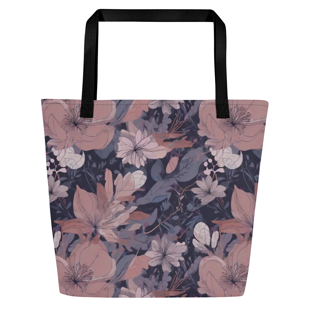 Moonlit Wildflower on Large Tote Bag W/ Pocket — Front