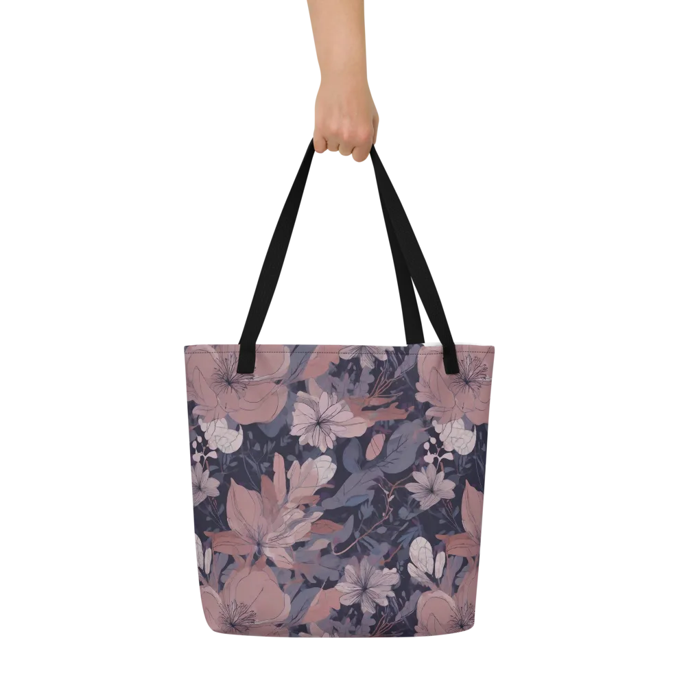 Moonlit Wildflower on Large Tote Bag W/ Pocket — Front