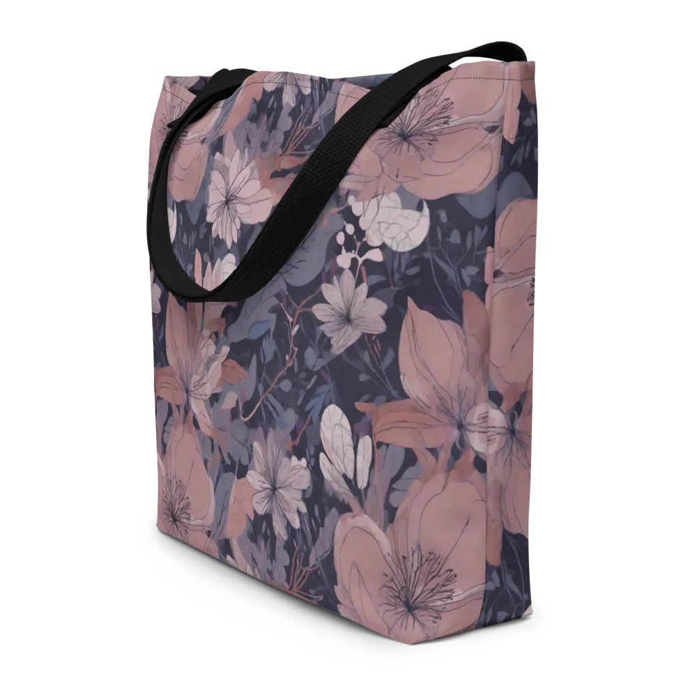 Moonlit Wildflower on Large Tote Bag W/ Pocket — Front