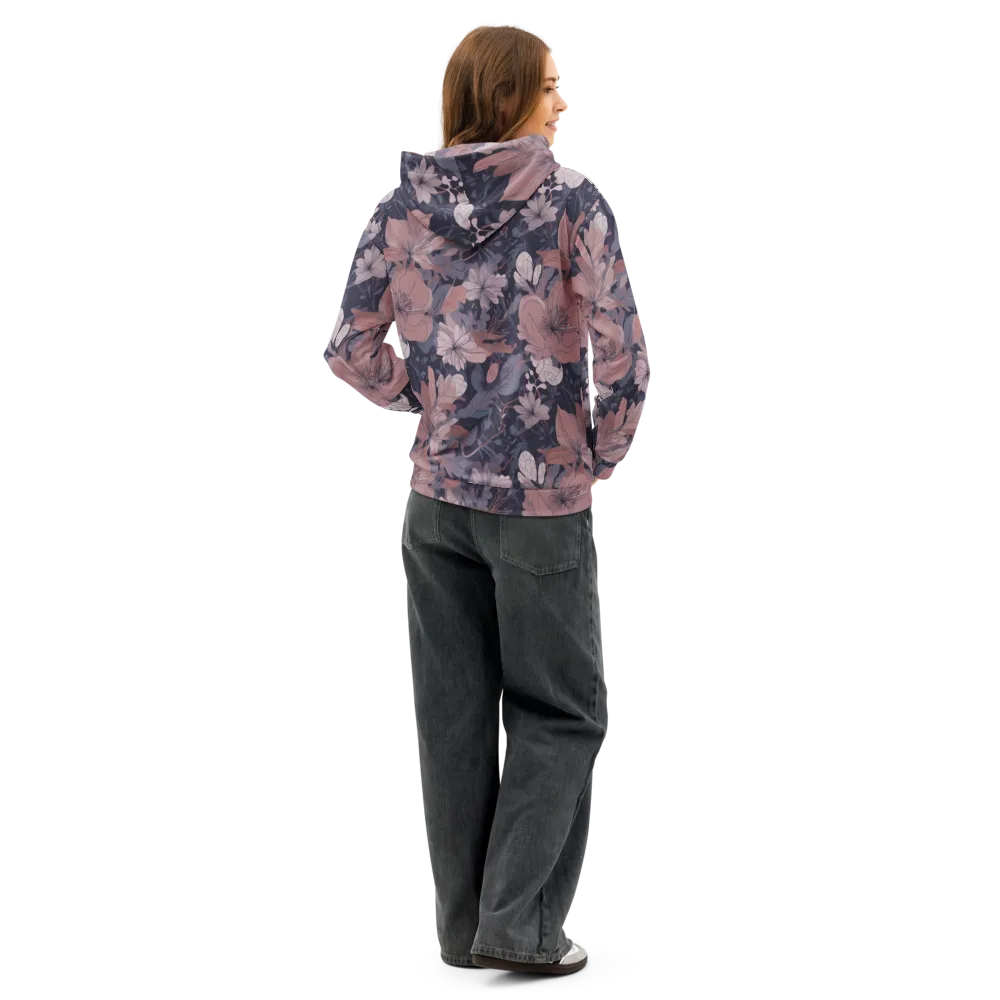 Moonlit Wildflower on Cotton Hoodie — Back