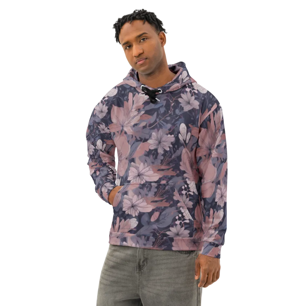 Moonlit Wildflower on Cotton Hoodie — Left Front
