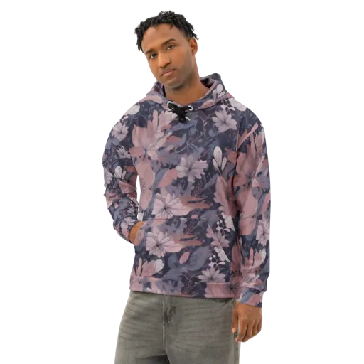 Moonlit Wildflower on a Cotton Hoodie