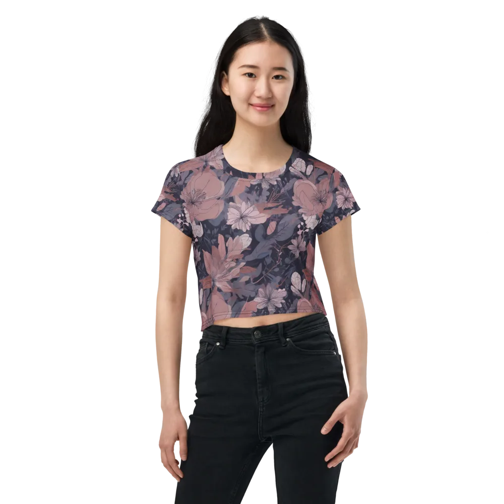 Moonlit Wildflower on Crop Tee — Front