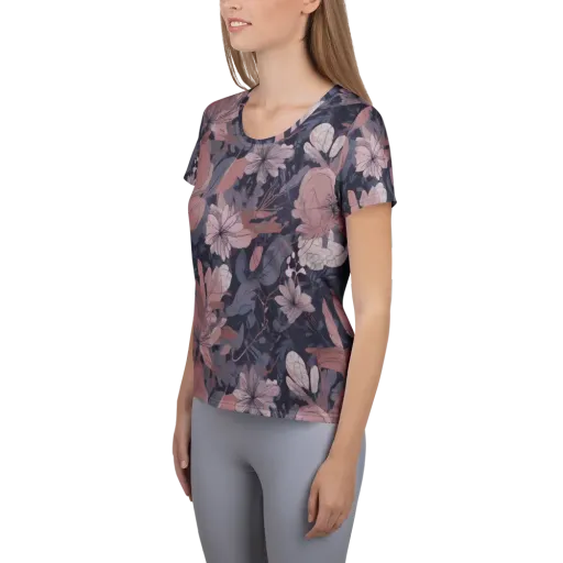Moonlit Wildflower on a Women's Athletic T-Shirt