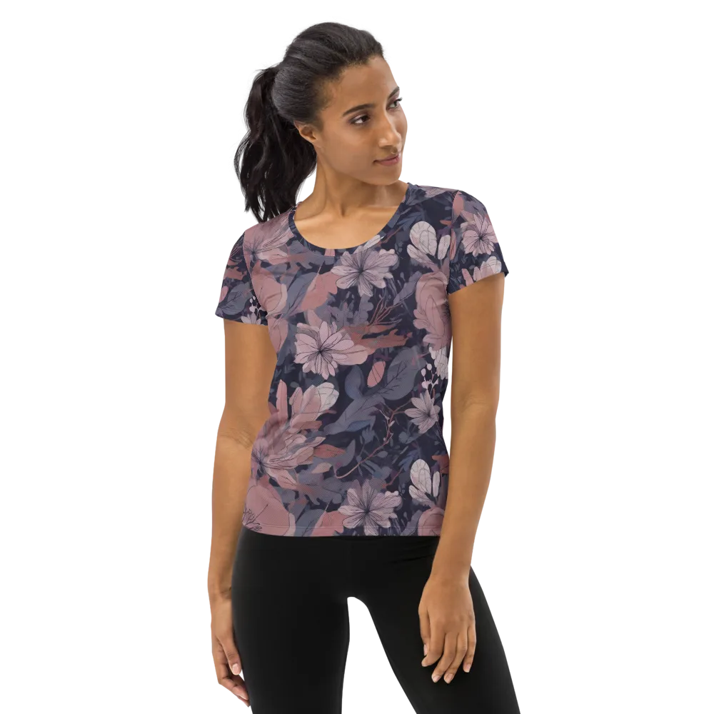Moonlit Wildflower on Women's Athletic T-Shirt — Front