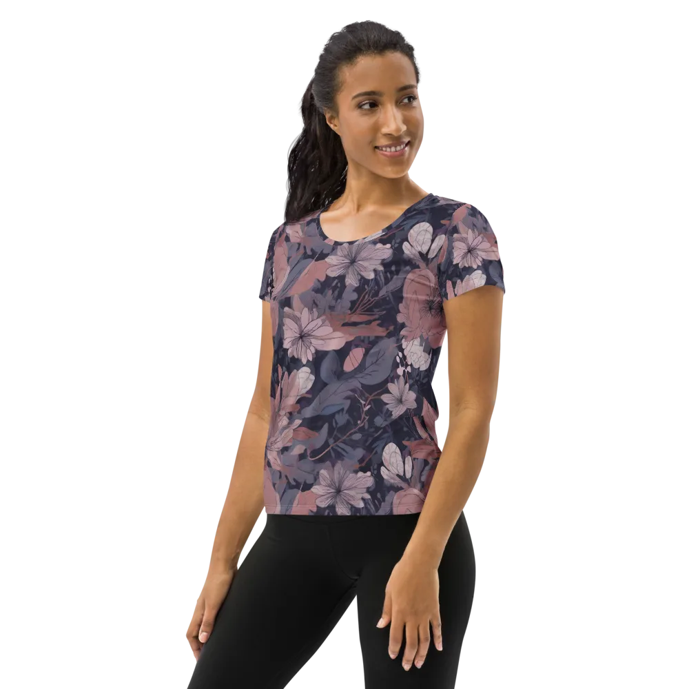 Moonlit Wildflower on Women's Athletic T-Shirt — Left
